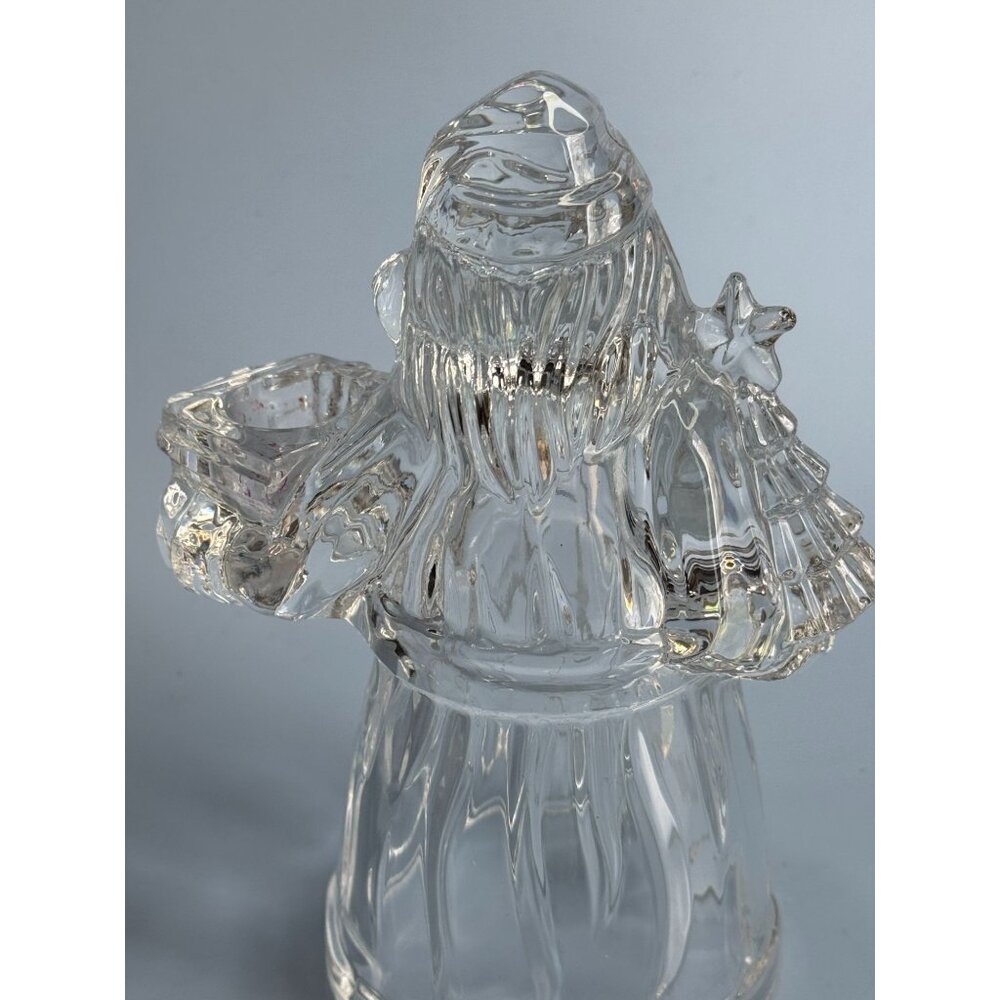 Crystal Santa Claus Figurine Candle Holder Lead Crystal 7.5" Decorative Holiday - Picture 11 of 12